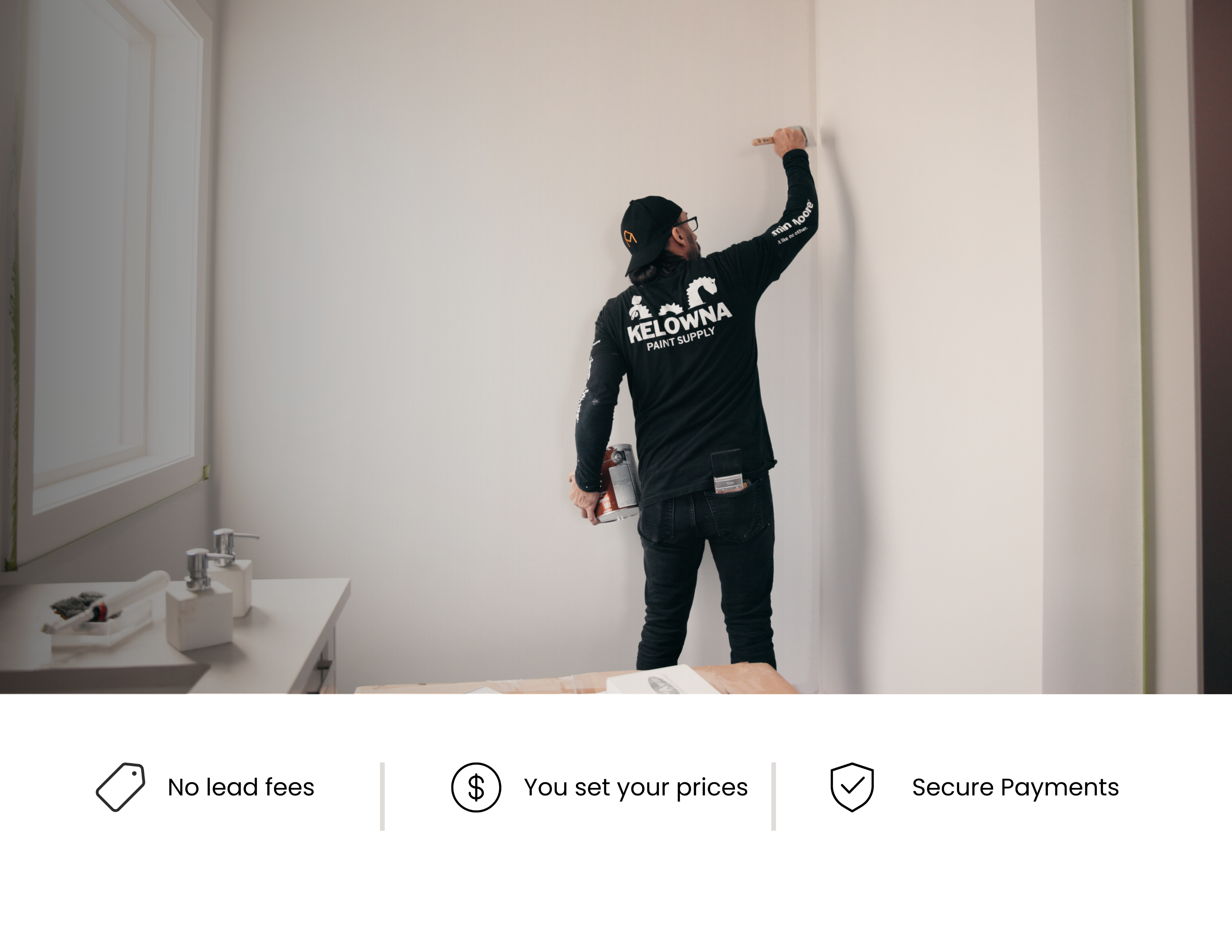A local provider painting a room