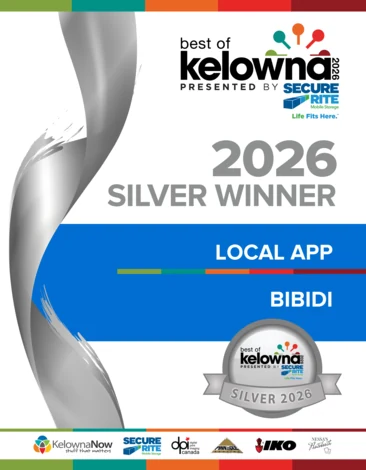 Best of Kelowna 2026 silver winner, local app